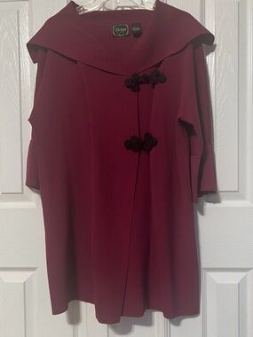 Nicaya Magenta Purplish Red Color Sweater 3/4 Sleeve Cardigan Large